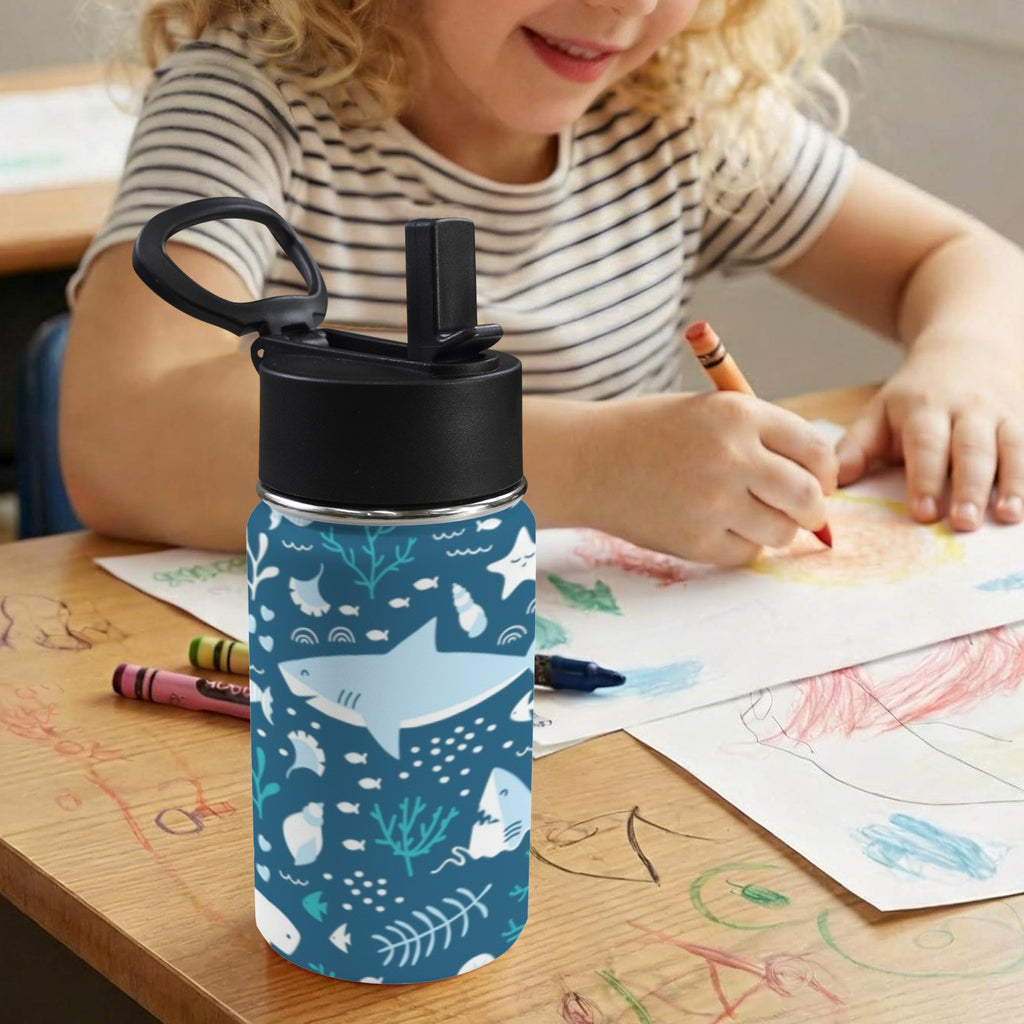 Sharks 12oz Kids Water Bottle with Straw Lid