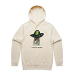 Guitarist Alien Abduction, At Least I Have My Guitar - Mens Hoodie Ecru Mens Hoodie Music Printed In Australia Sci Fi