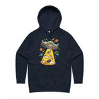 UFO Cat Abduction Women's AS Colour Hoodie Navy Womens Hoodie animal Printed In Australia Sci Fi