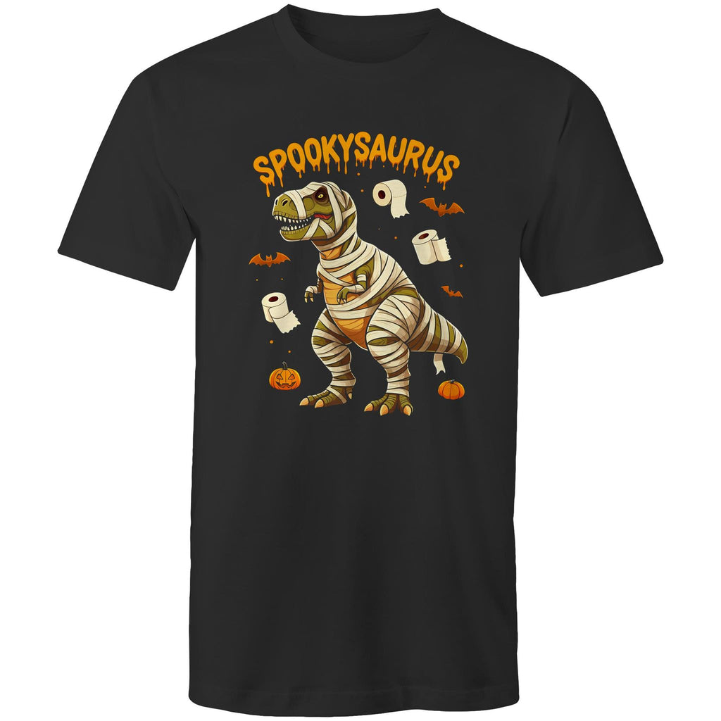 Spookysaurus, Halloween Dinosaur - Mens T-Shirt Black Mens T-shirt Halloween Printed In Australia