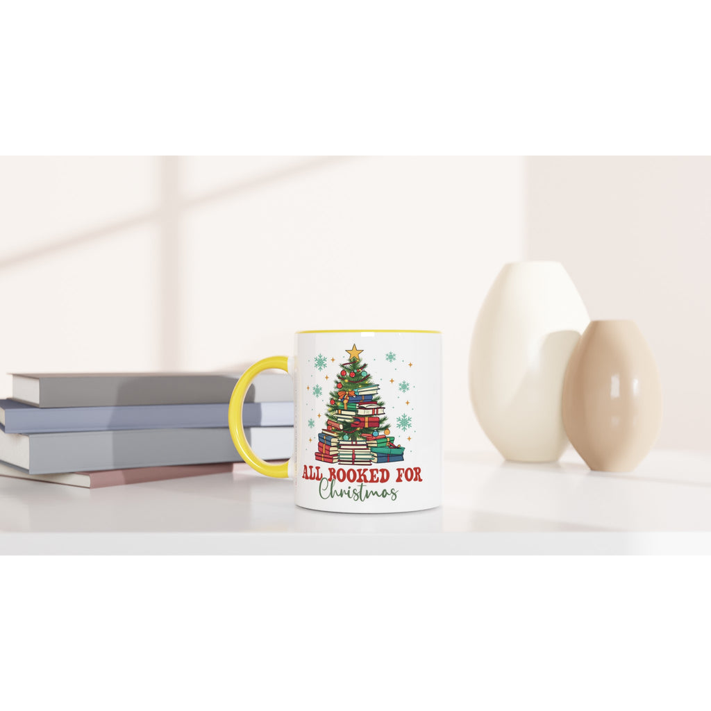 All Booked For Christmas White 11oz Ceramic Mug with Color Inside Colour 11oz Mug