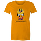 Feeling Confident - Womens T-shirt Orange Womens T-shirt Printed In Australia