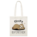 Sleepy Slothitude Parcel Canvas Tote Bag Default Title Small Tote Bag animal Printed In Australia