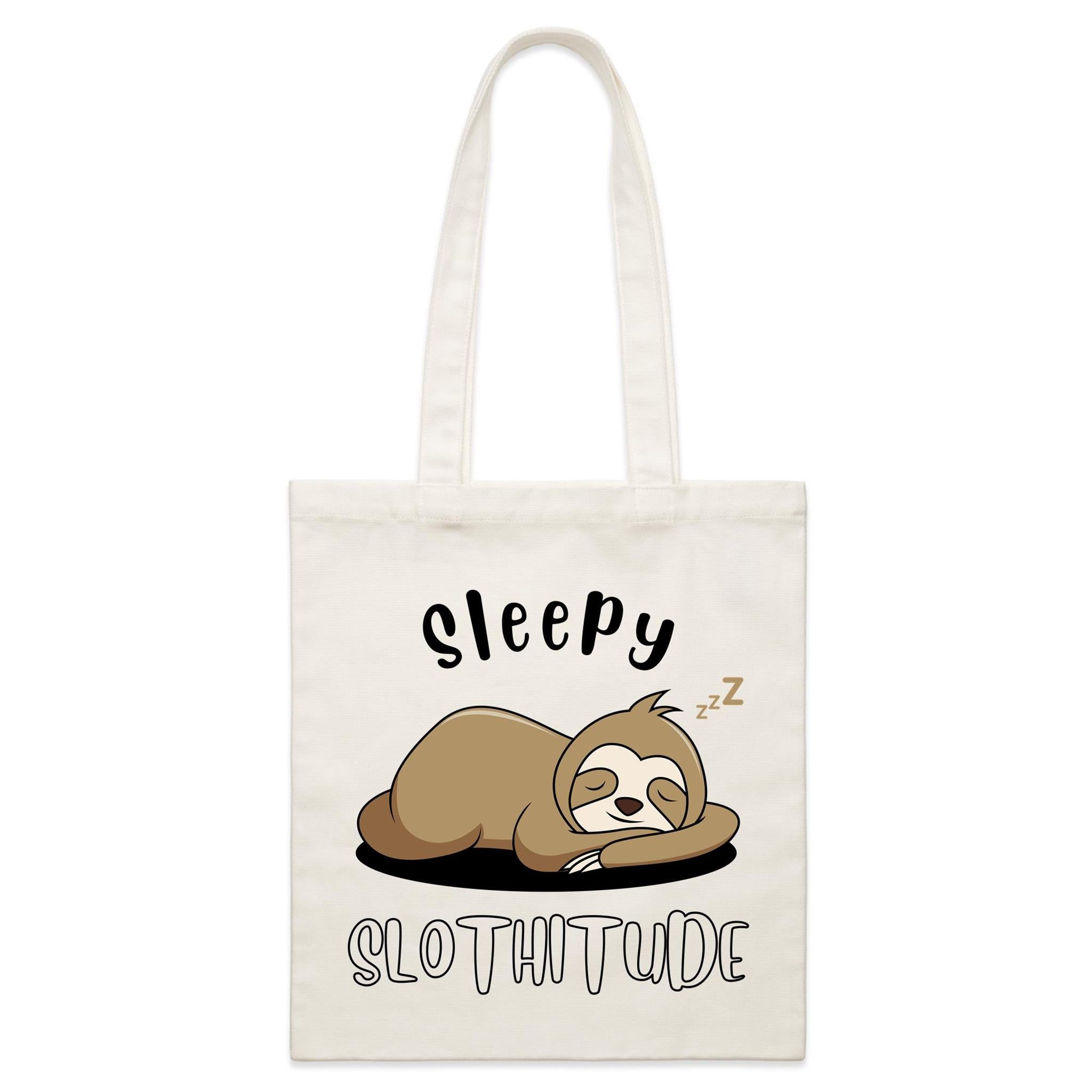 Sleepy Slothitude - Parcel Canvas Tote Bag Default Title Small Tote Bag animal Printed In Australia