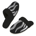 Octopus Tentacles Men's Fur Trim Thick-Sole Indoor Slippers 2XL Men's Fur Trimmed Slippers animal Ocean Printed Offshore