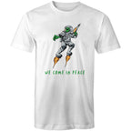 We Come In Peace, Alien - Mens T-Shirt White Mens T-shirt Printed In Australia Sci Fi