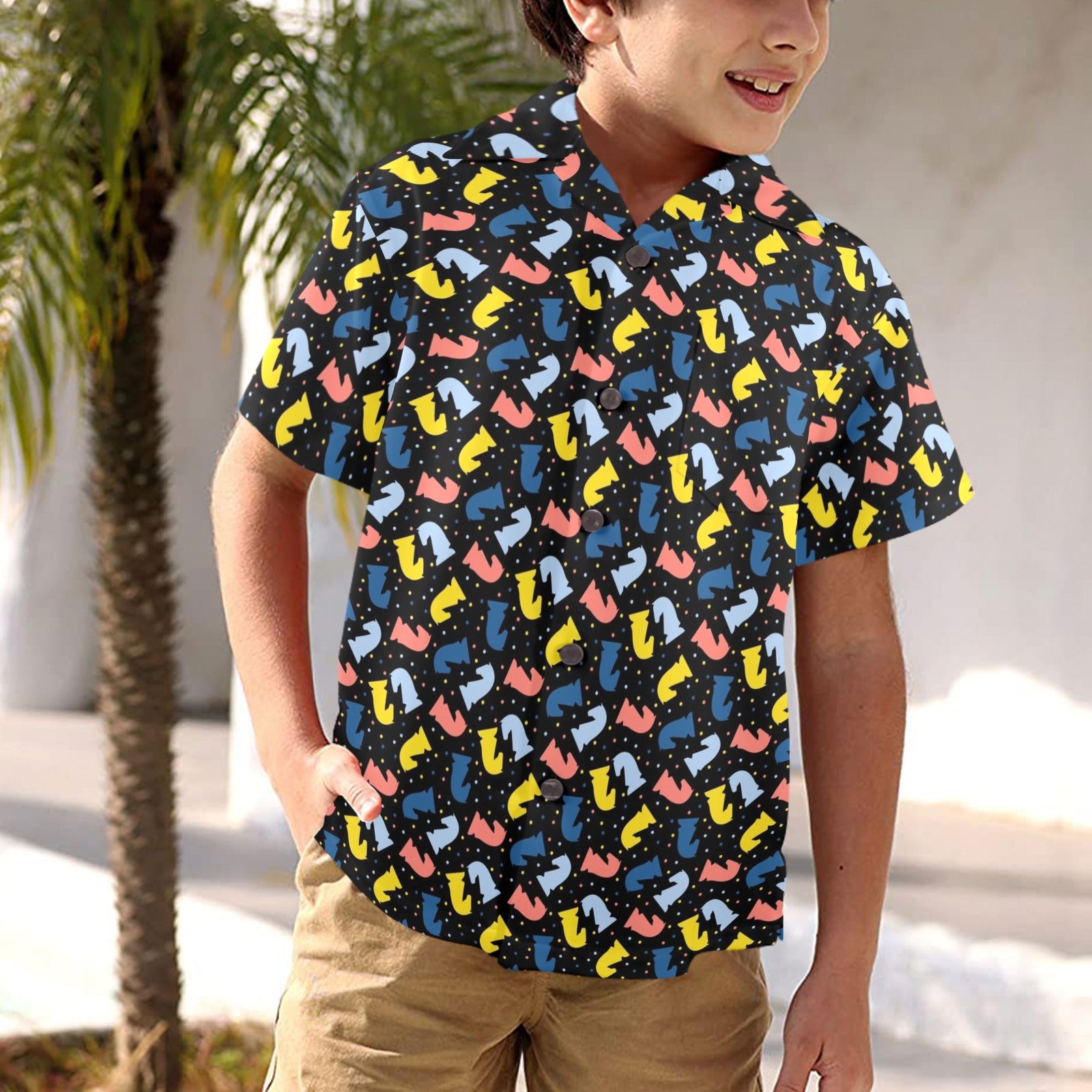 Colourful Chess Junior Kids Hawaiian Shirt