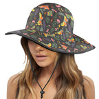 Dark Butterfly Wide Brim Bucket Hat Wide Brim Bucket Hat animal Printed Offshore