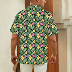 Frangipani Men's Short Sleeve Hawaiian Shirt Men's Hawaiian Shirt (New) Plants Printed Offshore