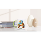 Personalised - Summer Beach Initials - White 11oz Ceramic Mug with Colour Inside Personalised 11oz Mug Customise Globally Fulfilled Personalise