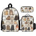 Lots Of Cats Three Piece Backpack Set white One size Three Piece Backpack Set Printed Offshore