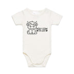 Holy Cow I'm Cute, Highland Cow AS Colour Baby Bodysuit Natural Baby Bodysuit Printed In Australia