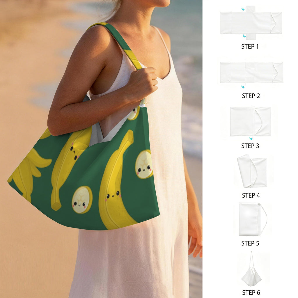 Happy Bananas Beach Chair Towel Cover with Side Pockets
