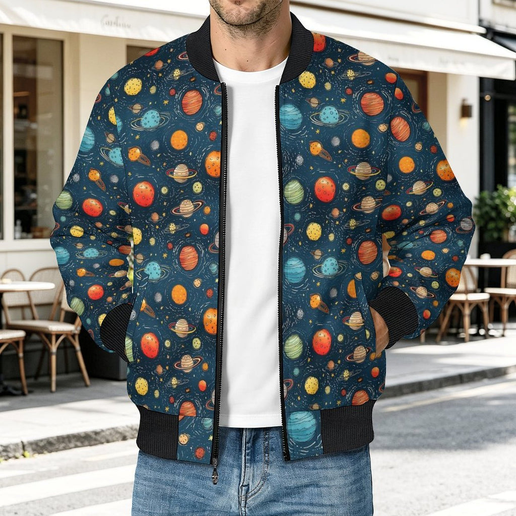 Galaxy Men's Casual Zip‑Up Bomber Jacket