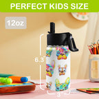 French Bulldogs 12oz Kids Water Bottle with Straw Lid