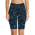 Blue Squiggle Women's Bike Shorts With Side Pockets Women's Bike Shorts Printed Offshore