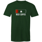 Need Coffee, Empty Battery, Power Levels - Mens T-Shirt Forest Green Mens T-shirt Coffee Printed In Australia