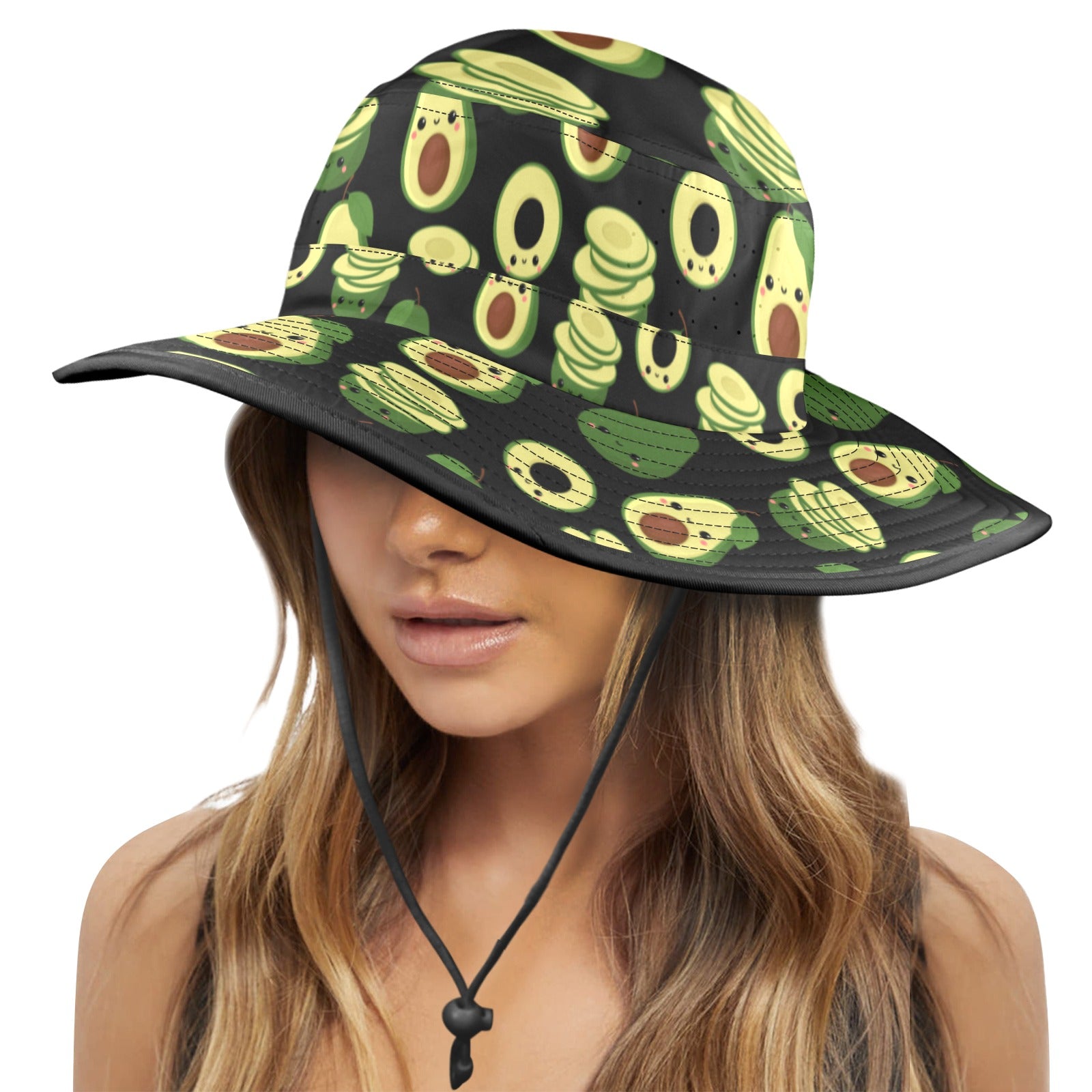 Cute Avocados - Wide Brim Bucket Hat Wide Brim Bucket Hat Food Printed Offshore
