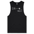 Cat String Theory Physics Men's AS Colour Tank Top Tee Black Drop Arm Tank Top animal Printed In Australia Science
