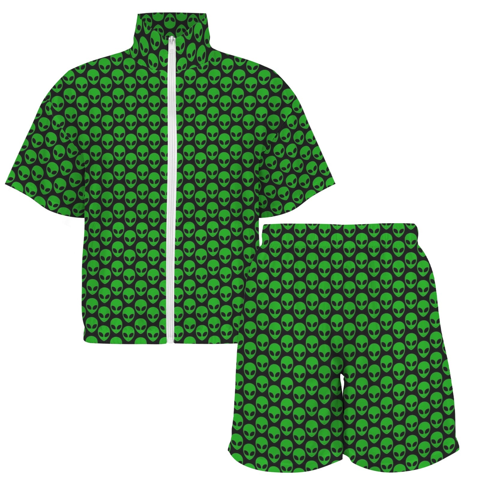 Aliens Women's Windbreaker Short Set Women's Windbreaker Short Set Printed Offshore Sci Fi