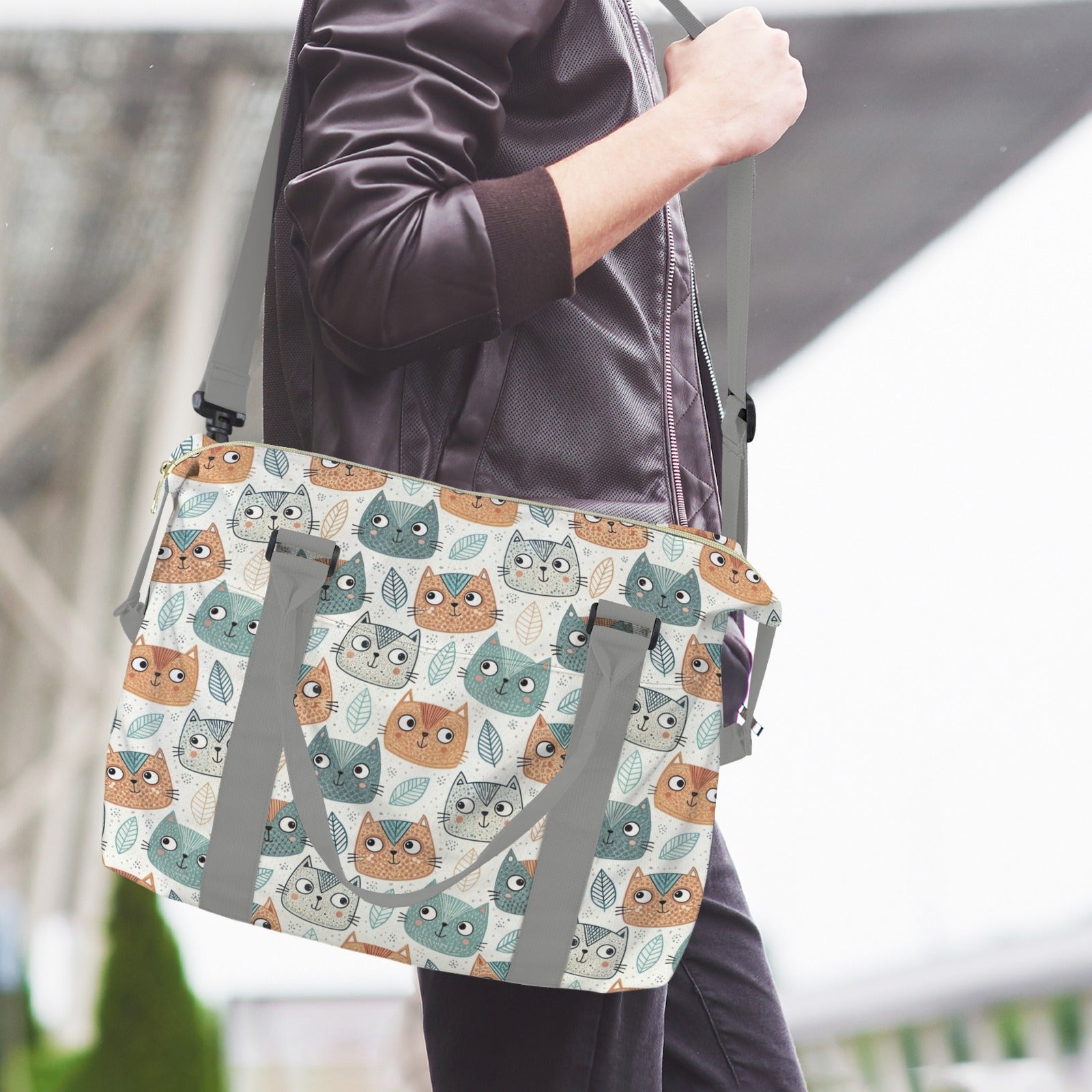 Cute Cat Faces Duffle Bag-Simple (Model 1715) Duffle Bag-Simple (1715)
