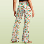 Cute Autumn Creatures High Waist Crossover Tummy Control Flare Leggings High Waist Flare Leggings animal Printed Offshore