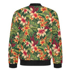Vintage Hawaiian Floral Men's Casual Zip‑Up Bomber Jacket