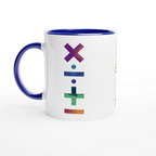 Personalise - Maths Symbols - White 11oz Ceramic Mug Ceramic Blue Personalised Mug customise Globally Fulfilled Maths personalise Science