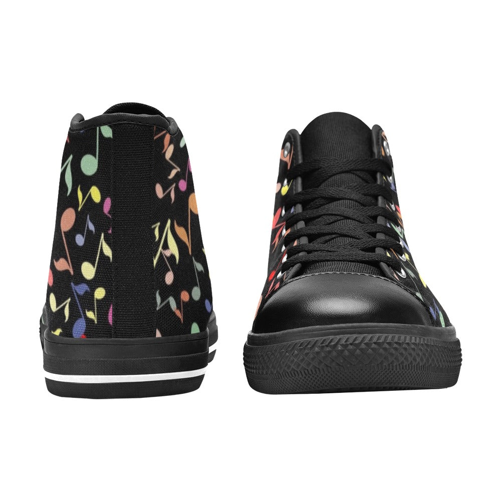 Quavers, Music Notes - Men's High Top Canvas Shoes