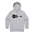 Guitar Reflection - Womens Hoodie Grey Marle Womens Hoodie Music Printed In Australia