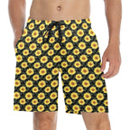 Painted Sunflower Men's Mid-Length Beach Shorts 5XL Men's Mid-Length Beach Shorts Plants Printed Offshore
