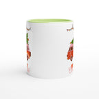 Christmas Tree On Peace Van - White 11oz Ceramic Mug with Colour Inside Christmas Colour Mug Christmas Globally Fulfilled