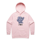 I Rock - Womens Hoodie Pink Womens Hoodie Music Printed In Australia