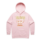 Life's Better With Music - Womens Hoodie Pink Womens Hoodie Music Printed In Australia
