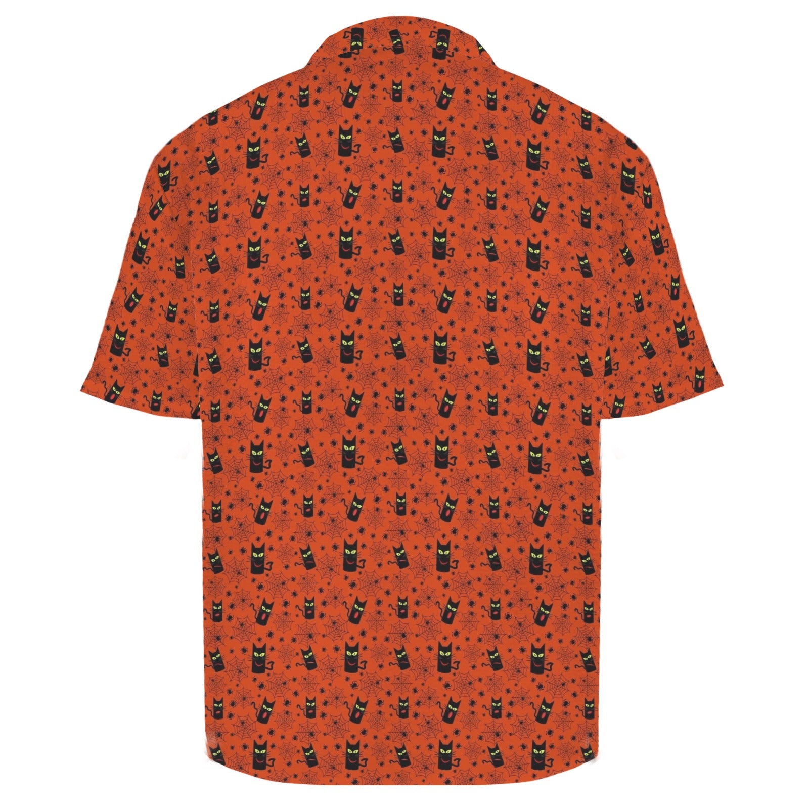 Halloween Black Cats Men's Crinkle Hawaiian Shirt