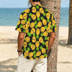 Cool Pineapples Men's Crinkle Hawaiian Shirt