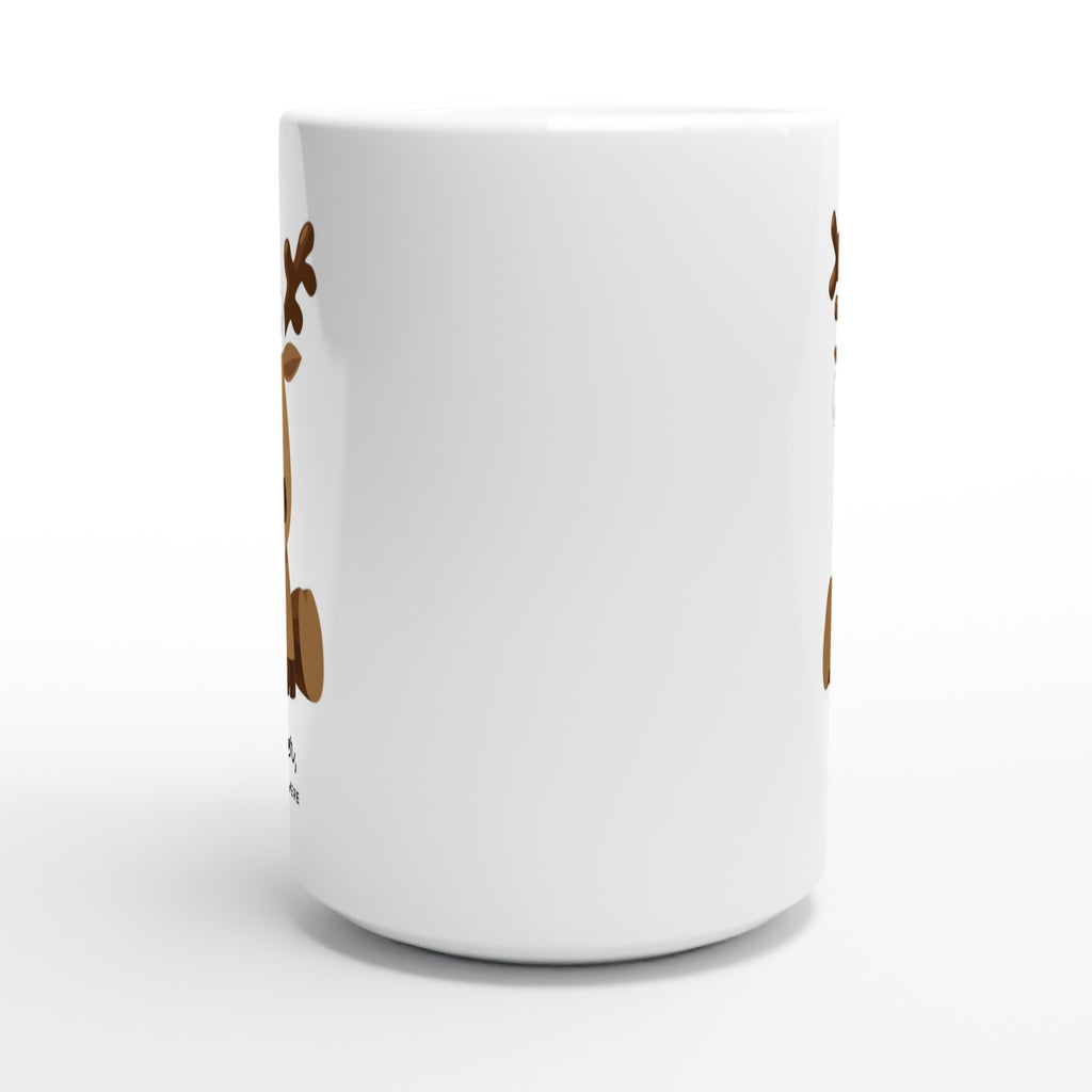 Oh Deer, Christmas Is Here - White 15oz Ceramic Mug Christmas 15oz Mug Christmas Globally Fulfilled