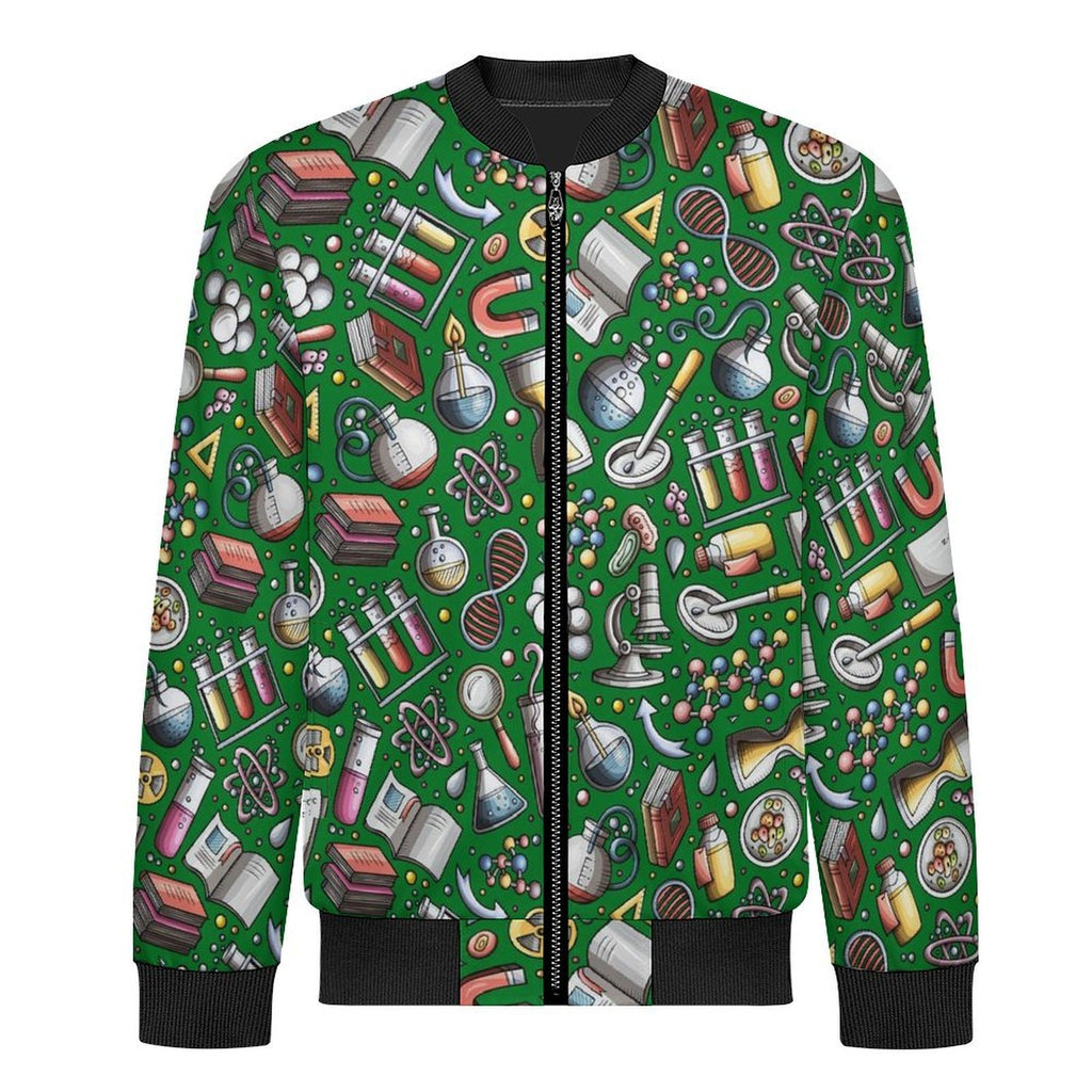 Science Love Men's Casual Zip‑Up Bomber Jacket