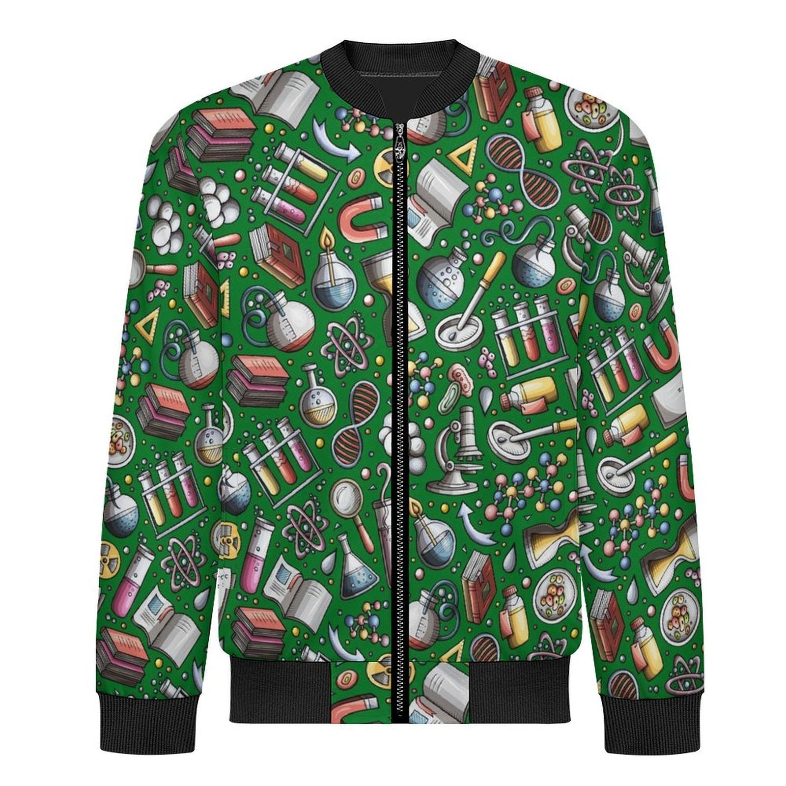 Science Love Men's Casual Zip‑Up Bomber Jacket