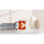 Personalised - Marquee Lights Initial - White 11oz Ceramic Mug with Color Inside Personalised 11oz Mug Customise Globally Fulfilled Personalise