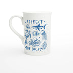 Respect The Locals, Sea Life - White 10oz Porcelain Slim Mug Default Title Porcelain Mug animal Globally Fulfilled Ocean