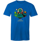 Alien Commute - Mens T-Shirt Bright Royal Mens T-shirt Printed In Australia Sci Fi