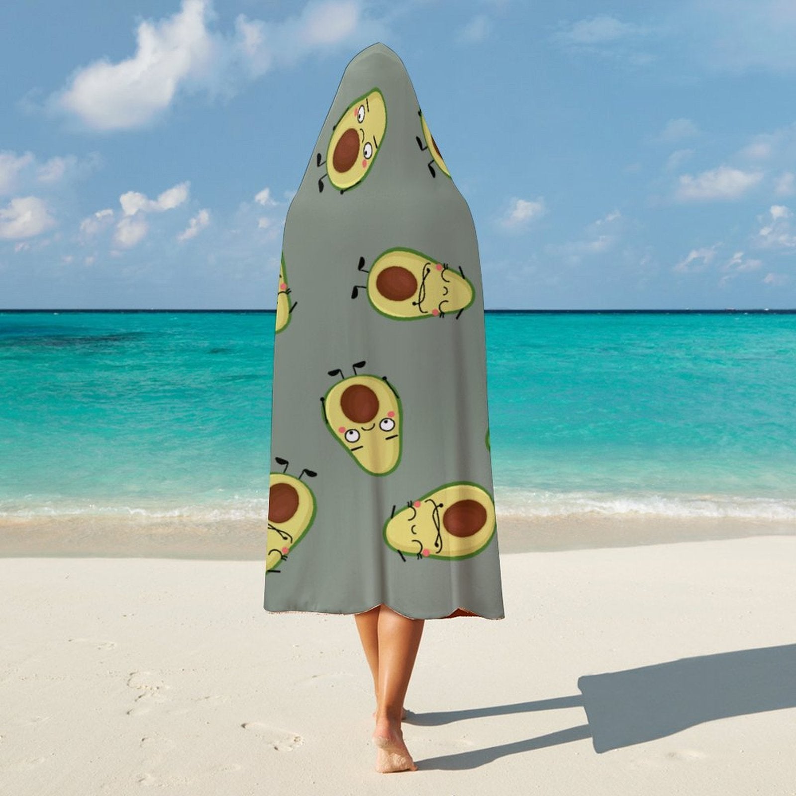 Avocado Characters Kids Hooded Blanket 100cm x 130cm Kids Hooded Blanket Food Printed Offshore