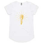 Retro Microphone - Womens Scoop Neck T-Shirt White Womens Scoop Neck T-shirt Music Printed In Australia Retro