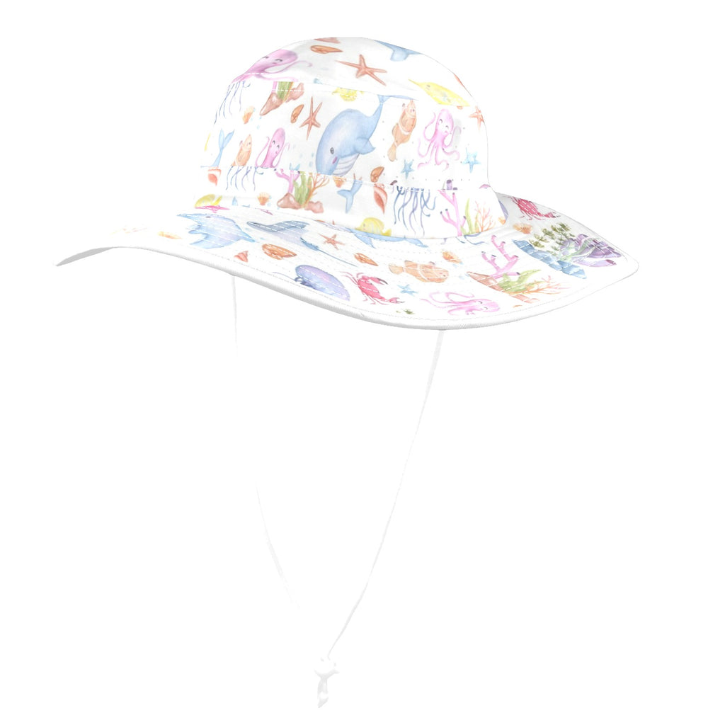 Under The Sea Wide Brim Bucket Hat Wide Brim Bucket Hat animal Ocean Printed Offshore