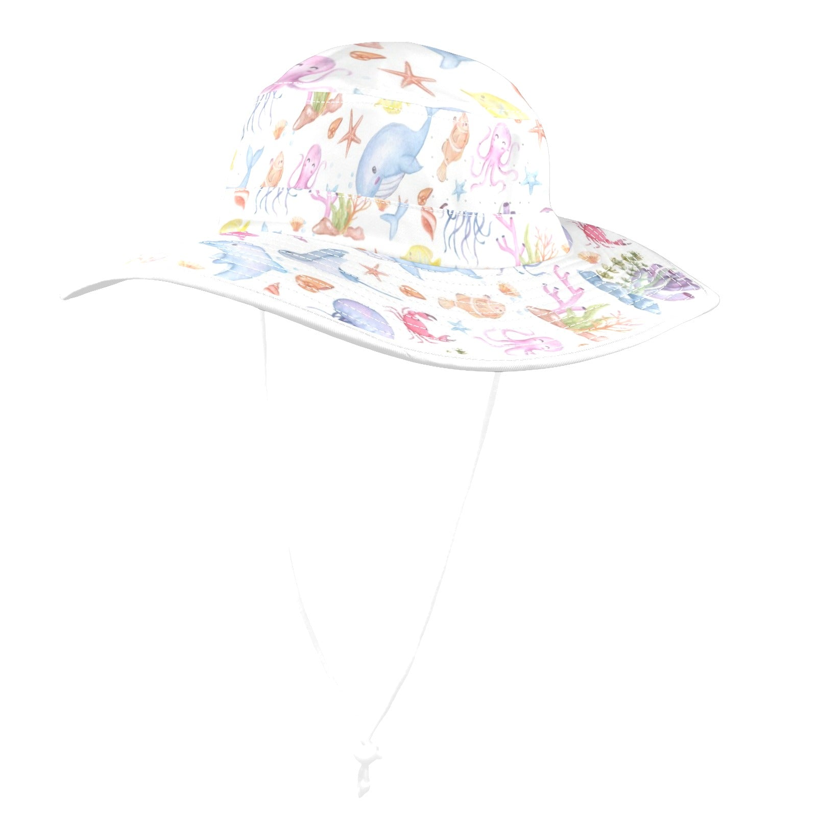 Under The Sea Wide Brim Bucket Hat Wide Brim Bucket Hat animal Ocean Printed Offshore