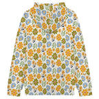 Retro Boho Flower Women's Full-Zip Hoodie