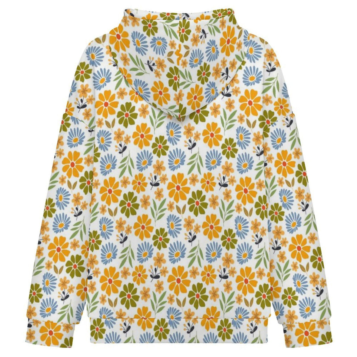 Retro Boho Flower Women's Full-Zip Hoodie