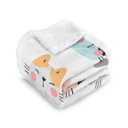 Cat Faces - Double-Layer Fleece Blanket 51"x59"