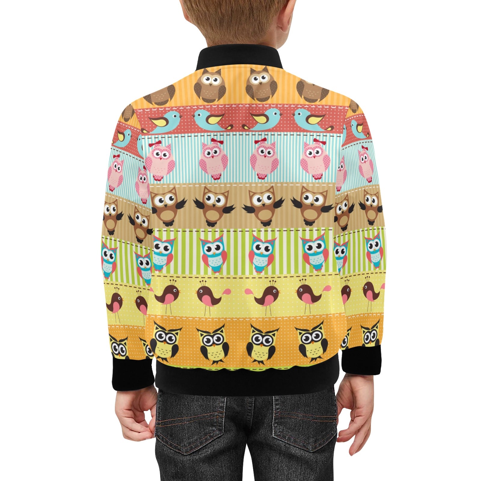 Cartoon Birds Kids Bomber Jacket Kids Bomber Jacket animal Birds Printed Offshore